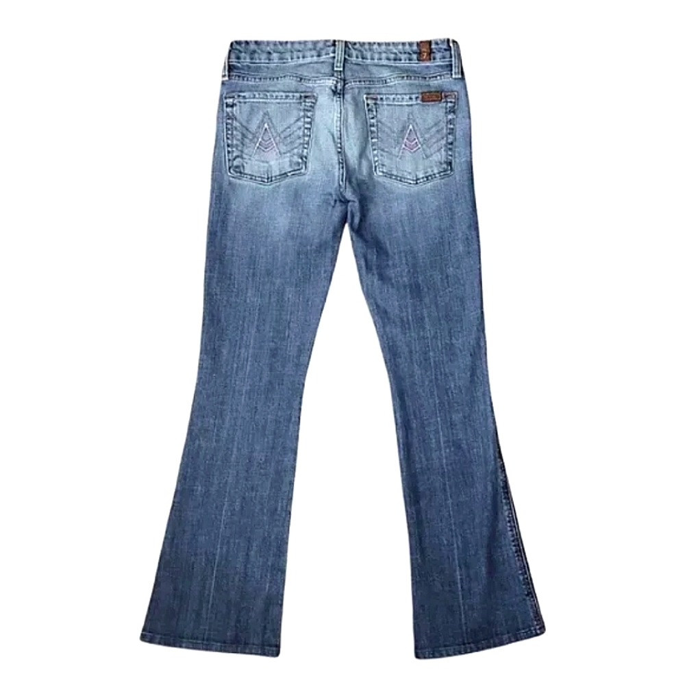 7 For All Mankind Jeans "A" Pocket Bootcut Low-Rise Medium Wash sz 28